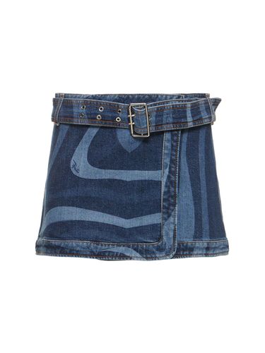 Minifalda De Denim Con Cinturón - PUCCI - Modalova