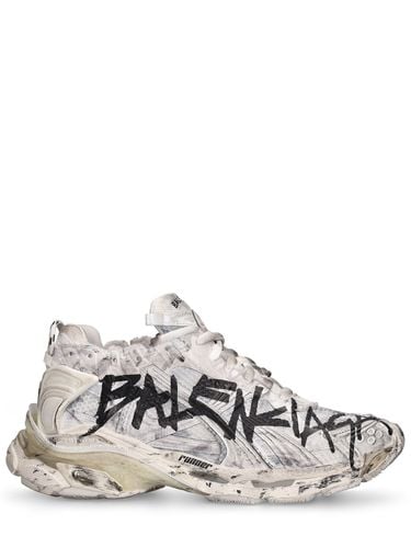 Runner Mesh And Nylon Graffiti Sneakers - BALENCIAGA - Modalova