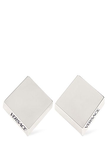 Mosaic Logo Stud Earrings - VERSACE - Modalova