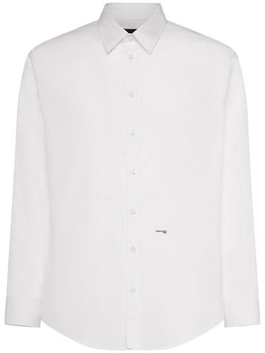 Cotton Poplin Logo Shirt - DSQUARED2 - Modalova