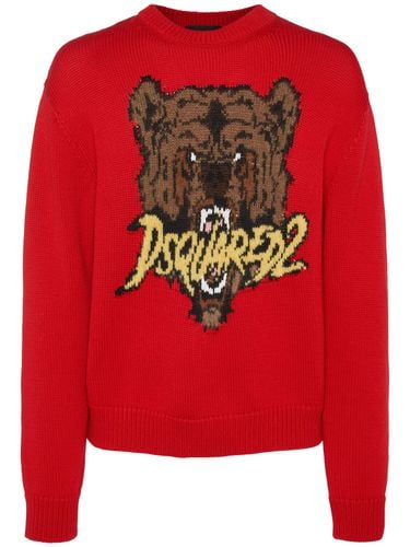 Crewneck Bear Logo Sweater - DSQUARED2 - Modalova