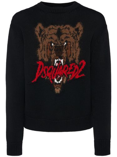 Crewneck Bear Logo Sweater - DSQUARED2 - Modalova