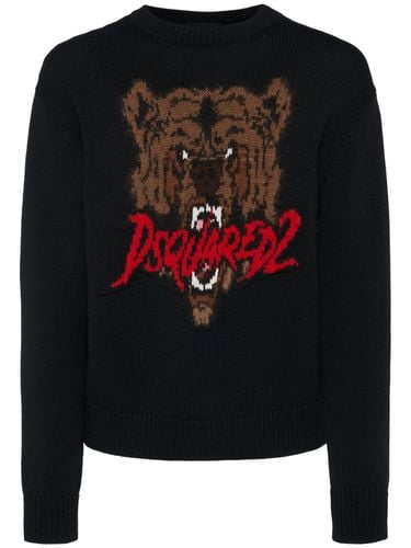 Felpa Girocollo Con Logo - DSQUARED2 - Modalova