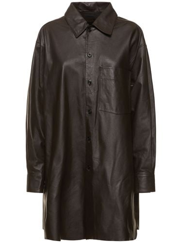 Loose Fit Leather Overshirt - LEMAIRE - Modalova