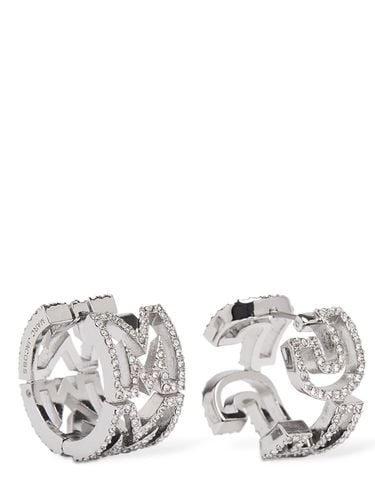 Monogram Crystal Hoop Earrings - MARC JACOBS - Modalova