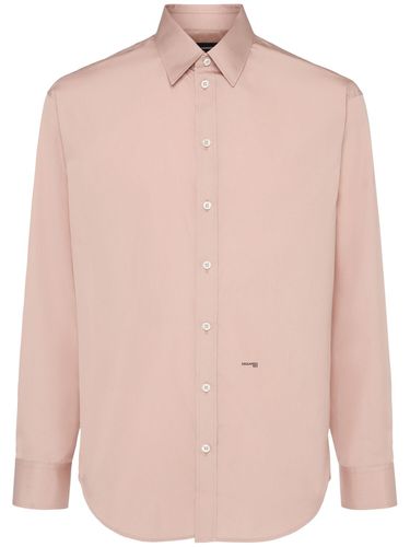 Cotton Poplin Logo Shirt - DSQUARED2 - Modalova