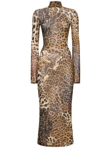 Jaguar Printed Tulle Dress - ROBERTO CAVALLI - Modalova