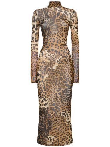 Vestito Jaguar In Tulle Stampato - ROBERTO CAVALLI - Modalova