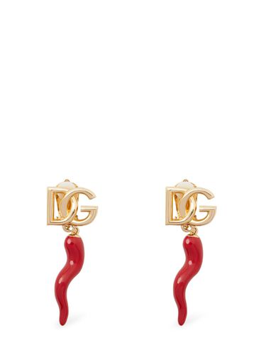 Dg Charm Earrings - DOLCE & GABBANA - Modalova