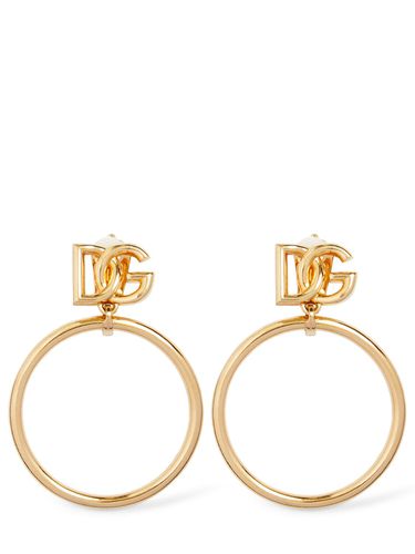 Dg Logo Hoop Earrings - DOLCE & GABBANA - Modalova