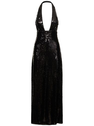 Sequined Halter Neck Midi Dress - WEWOREWHAT - Modalova