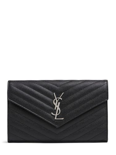 Monogram Embossed Leather Chain Wallet - SAINT LAURENT - Modalova