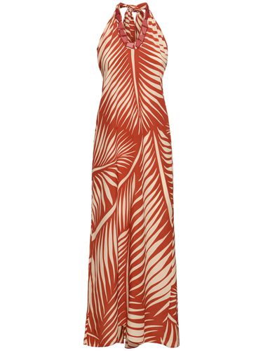 Printed Silk Crepe Long Dress - JOHANNA ORTIZ - Modalova