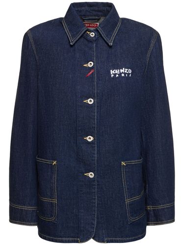 Varsity Cotton Denim Workwear Jacket - KENZO PARIS - Modalova