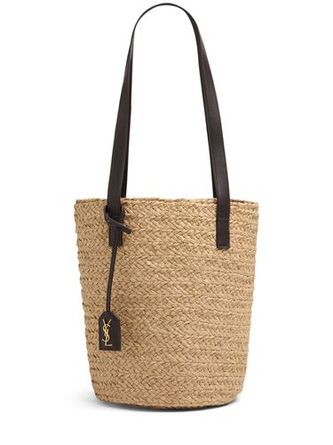 Small Panier Raffia Shoulder Bag - SAINT LAURENT - Modalova