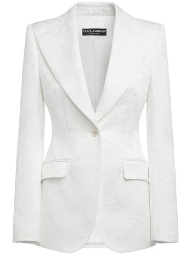 Single Breasted Cotton Blend Jacket - DOLCE & GABBANA - Modalova