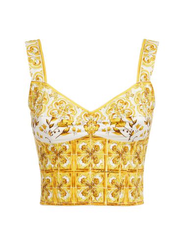 Crop-top Mit Maiolicadruck - DOLCE & GABBANA - Modalova