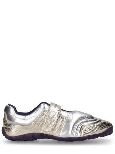 Printed Croco Metallic Leather Sneakers - WALES BONNER - Modalova