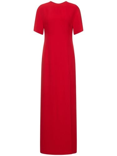 Silk Cady Short Sleeve Long Dress - VALENTINO - Modalova