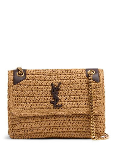 Medium Niki Raffia Shoulder Bag - SAINT LAURENT - Modalova