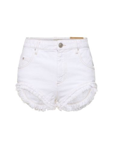 Eneidao Fringed Cotton Denim Shorts - ISABEL MARANT - Modalova