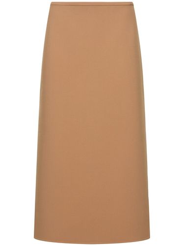 Wool Stretch Side Slit Midi Skirt - MICHAEL KORS COLLECTION - Modalova