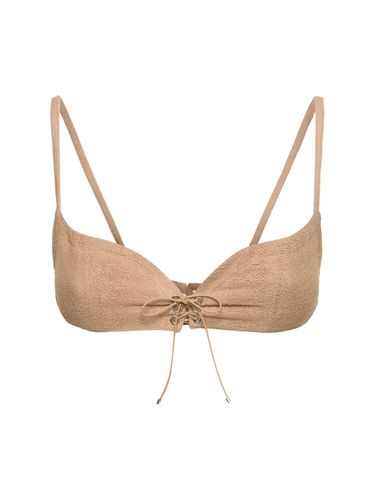 Cotton Blend Lace-up Bra Top - LUDOVIC DE SAINT SERNIN - Modalova