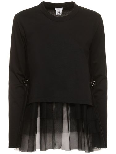 Cotton & Nylon Tulle Long Sleeve Top - NOIR KEI NINOMIYA - Modalova