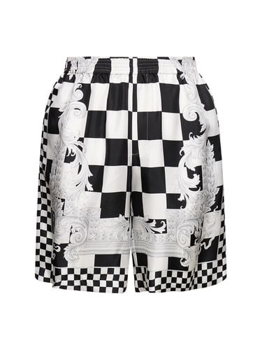 Medusa Printed Silk Twill Shorts - VERSACE - Modalova