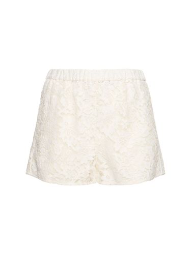 Floral Cotton Blend Lace Shorts - GUCCI - Modalova