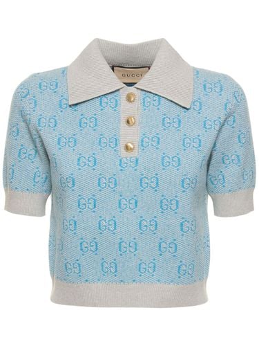 Polo De Lana Con Jacquard - GUCCI - Modalova