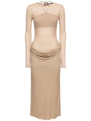 Draped Jersey Midi Dress - ANDREADAMO - Modalova