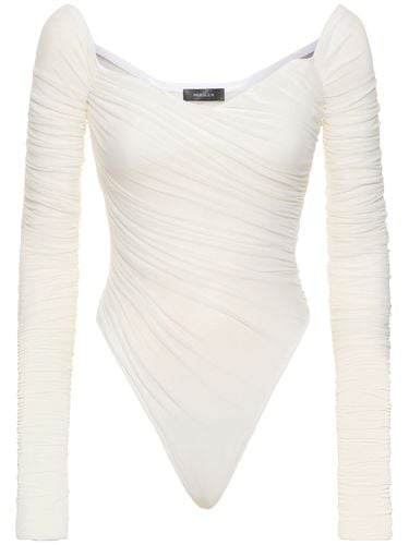 Draped Long Sleeve Bodysuit - MUGLER - Modalova