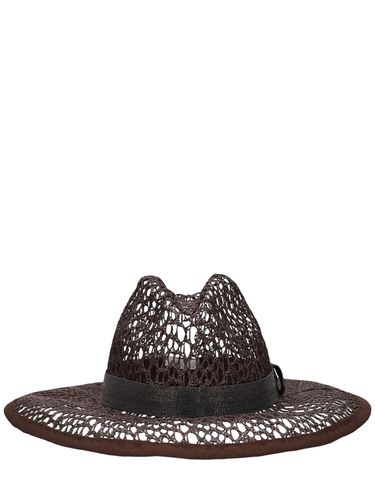 Raffia Effect Brimmed Hat - BRUNELLO CUCINELLI - Modalova