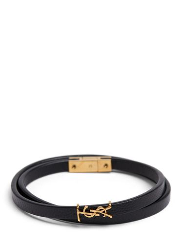 Monogram Leather Bracelet - SAINT LAURENT - Modalova