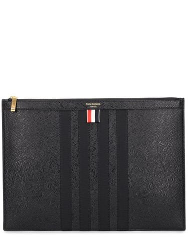 Medium Leather Document Holder - THOM BROWNE - Modalova