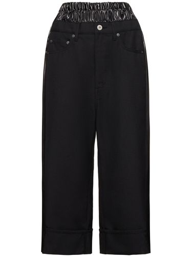 Wool Blend Serge & Satin Pants - JUNYA WATANABE - Modalova