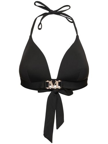 Top Bikini A Triangolo Astra In Jersey Con Logo - MAX MARA - Modalova