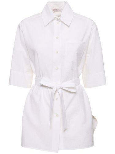 Texas Cotton Seersucker Long Shirt - MAX MARA - Modalova