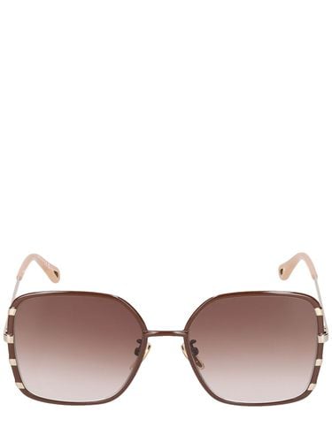 Celeste Squared Metal Sunglasses - CHLOÉ - Modalova