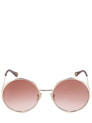 Scallop Line Round Metal Sunglasses - CHLOÉ - Modalova