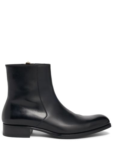 Elkan Burnished Leather Zip Boots - TOM FORD - Modalova