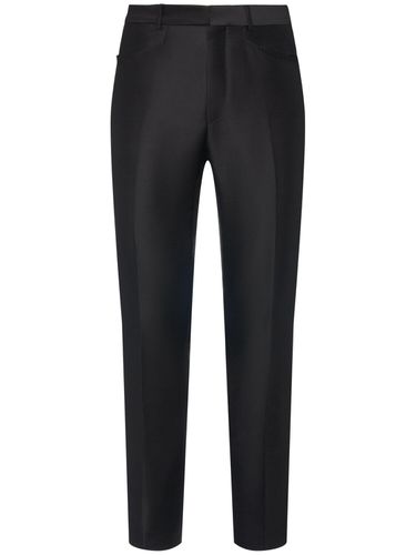 Wool Blend Twill Straight Pants - TOM FORD - Modalova