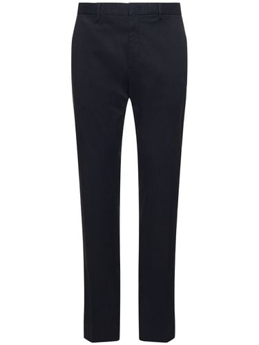 Garment Dyed Cotton Flat Front Pants - ZEGNA - Modalova