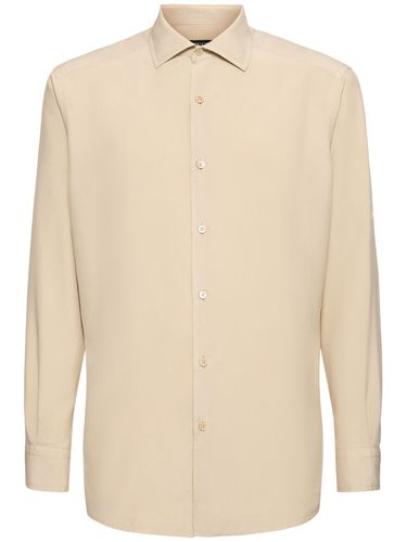 Solid Silk Long Sleeve Shirt - ZEGNA - Modalova