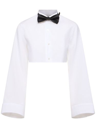 Cotton Broad Crop Shirt W/satin Bowtie - NOIR KEI NINOMIYA - Modalova