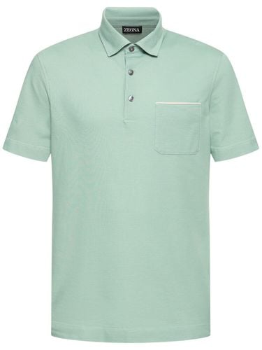 Cotton Piquet Short Sleeve Polo - ZEGNA - Modalova