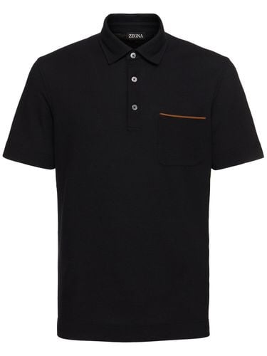 Cotton Piquet Short Sleeve Polo - ZEGNA - Modalova