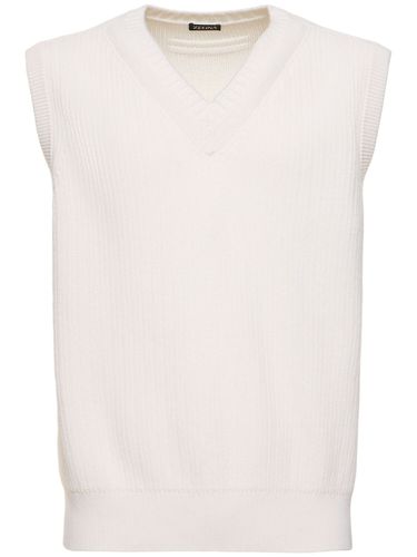 Ribbed Cashmere & Cotton Knit Vest - ZEGNA - Modalova