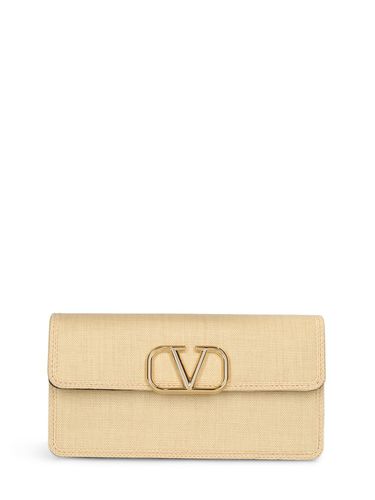 Vlogo Signature Raffia Wallet W/chain - VALENTINO GARAVANI - Modalova